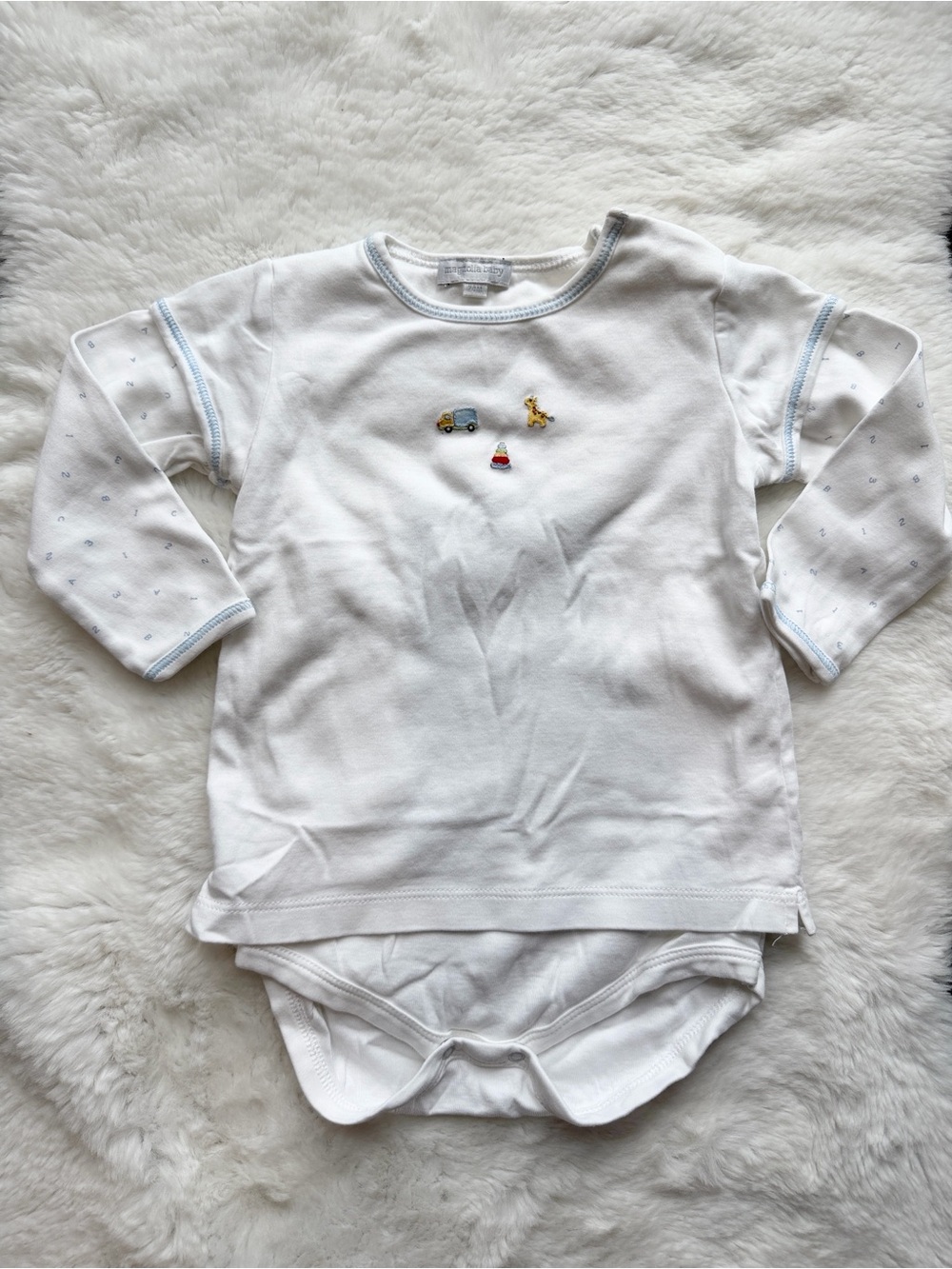 Magnolia Baby Long Sleeve Onesie Embroidered